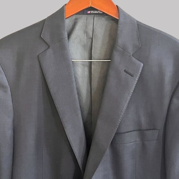 Vintage Hart Schaffner & Marx Dillards Mens Black Wool Blazer Lined Jacket USA - Picture 6 of 11